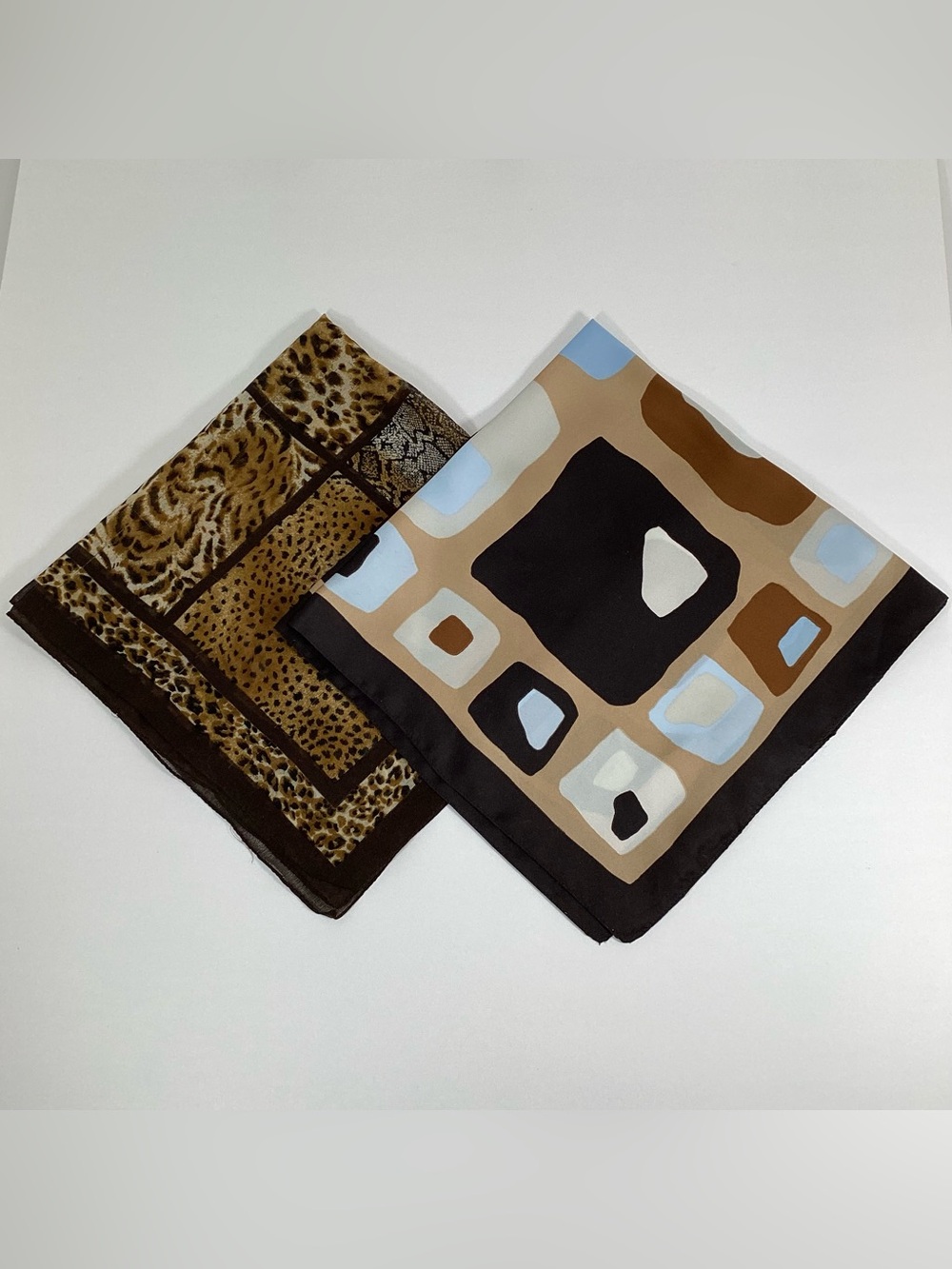 Pair Vintage Italian Scarves, Made in Italy, Scarf, 20" Square